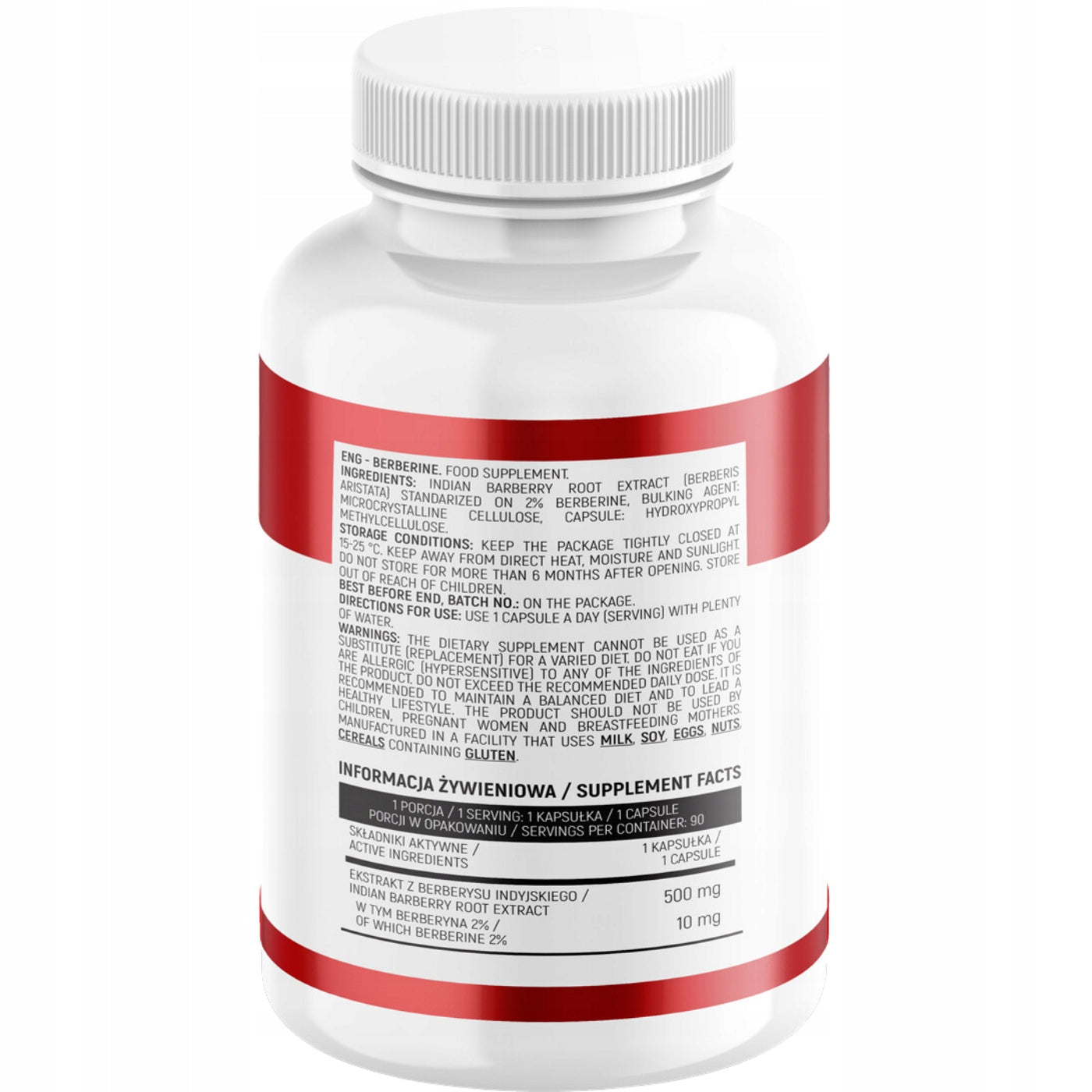 BERBERINE 500mg 90 kap Berberine Heart DIABETES Skin SLIMMING | INSPORT Manufacturer code WSPARCIE ODCHUDZANIA BERBERYNA HCL METABOLIZM