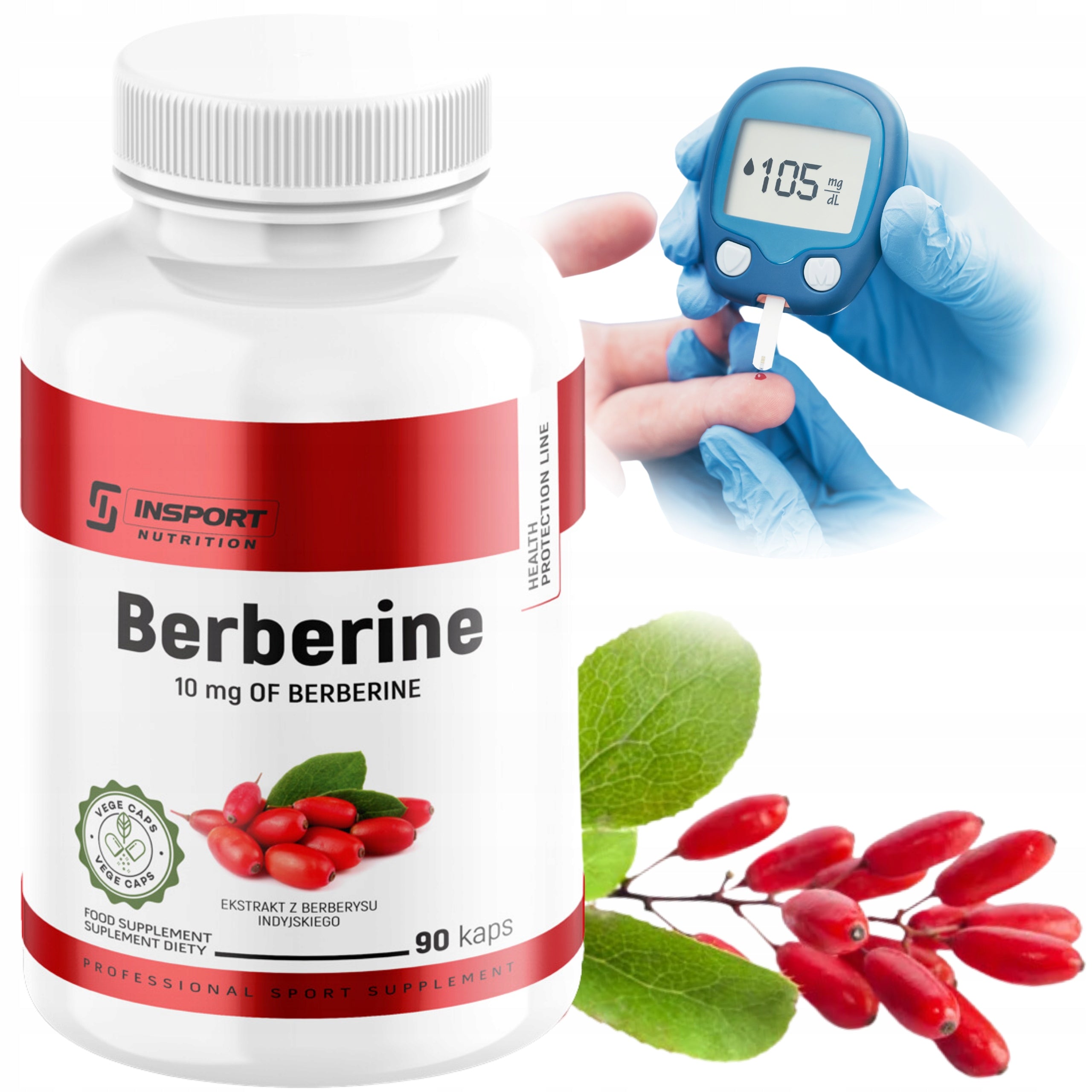 BERBERINE 500mg 90 kap Berberine Heart DIABETES Skin SLIMMING | INSPORT