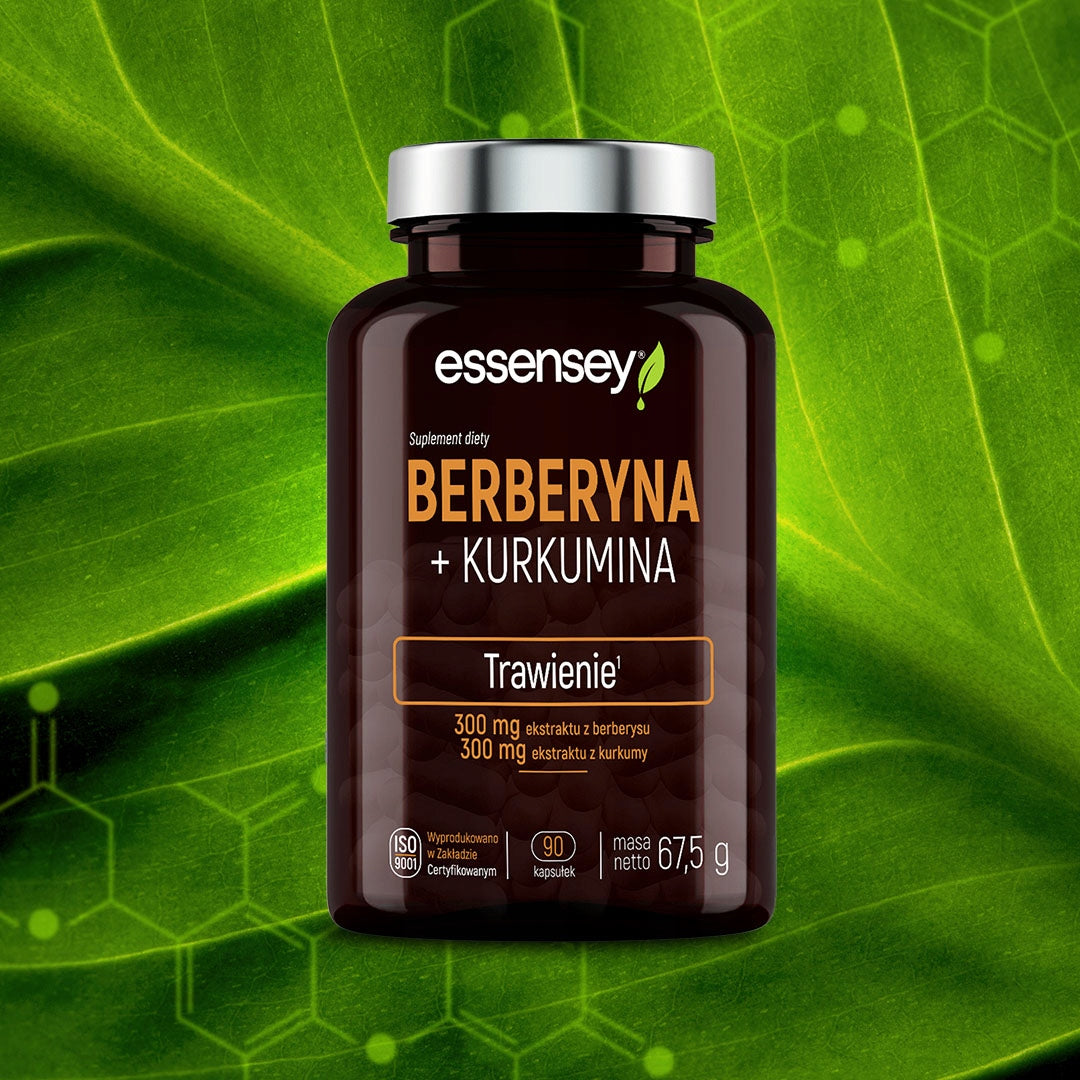 BERBERINE + CURCUMIN 600 MG Glucose Sugar Digestion Liver 90 DAYS VEGE Brand Essensey