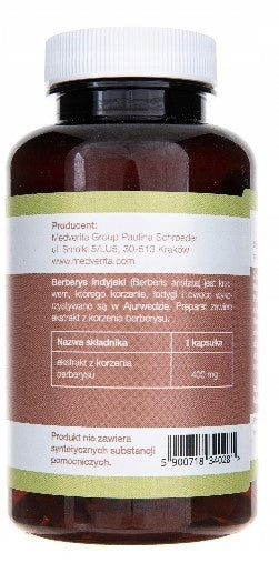 BERBERINE EXTRACT 400mg BERBERINE BERBERYS STRESS DIGESTION 120 caps. Manufacturer code MED0281