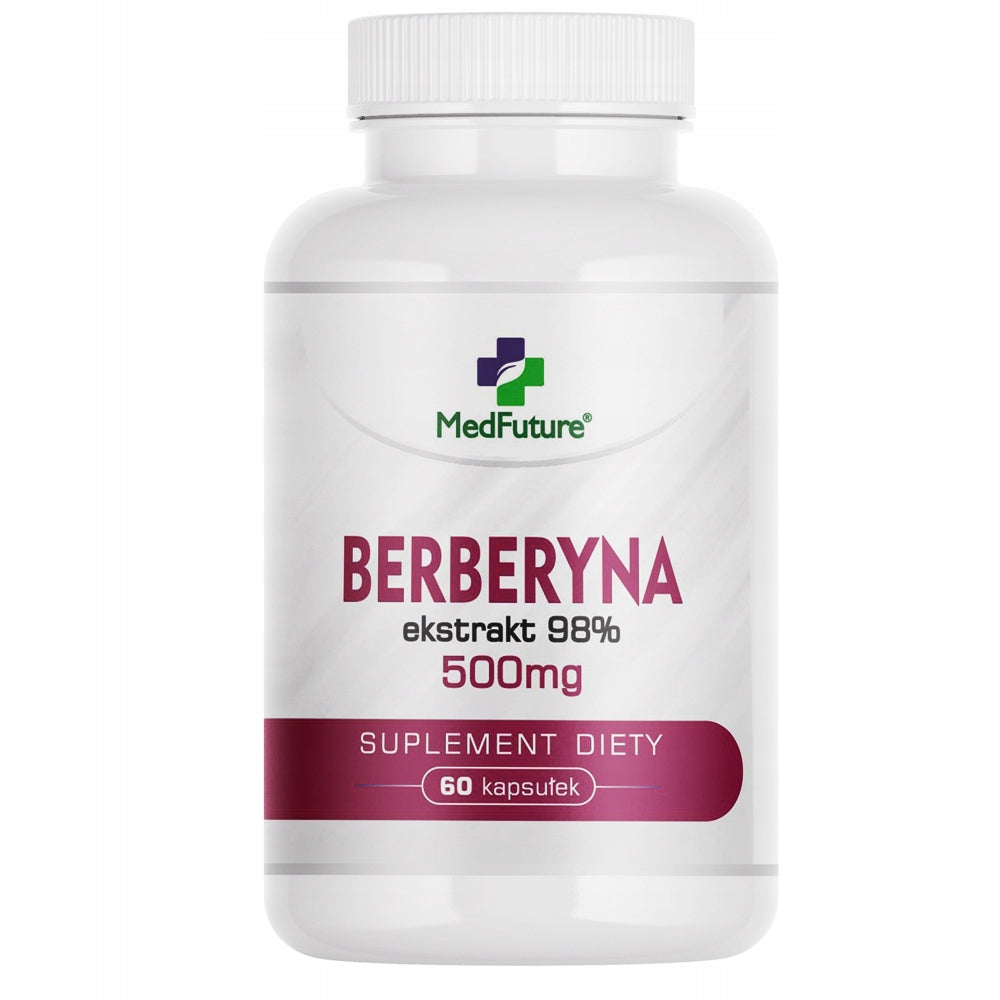 BERBERINE HCL barberry extract 98% slimming, for sugar reduction 500 mg Manufacturer code berberyna ekstrakt 98% 60 kapsułek