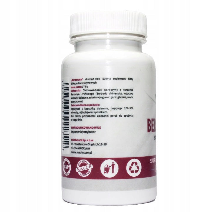 BERBERINE HCL barberry extract 98% slimming, reduces sugar 500 mg Brand MedFuture