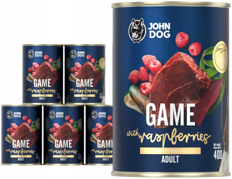 BERRY LINE wet dog food BOAR WITH RASPBERRIES John Dog 6x400 g