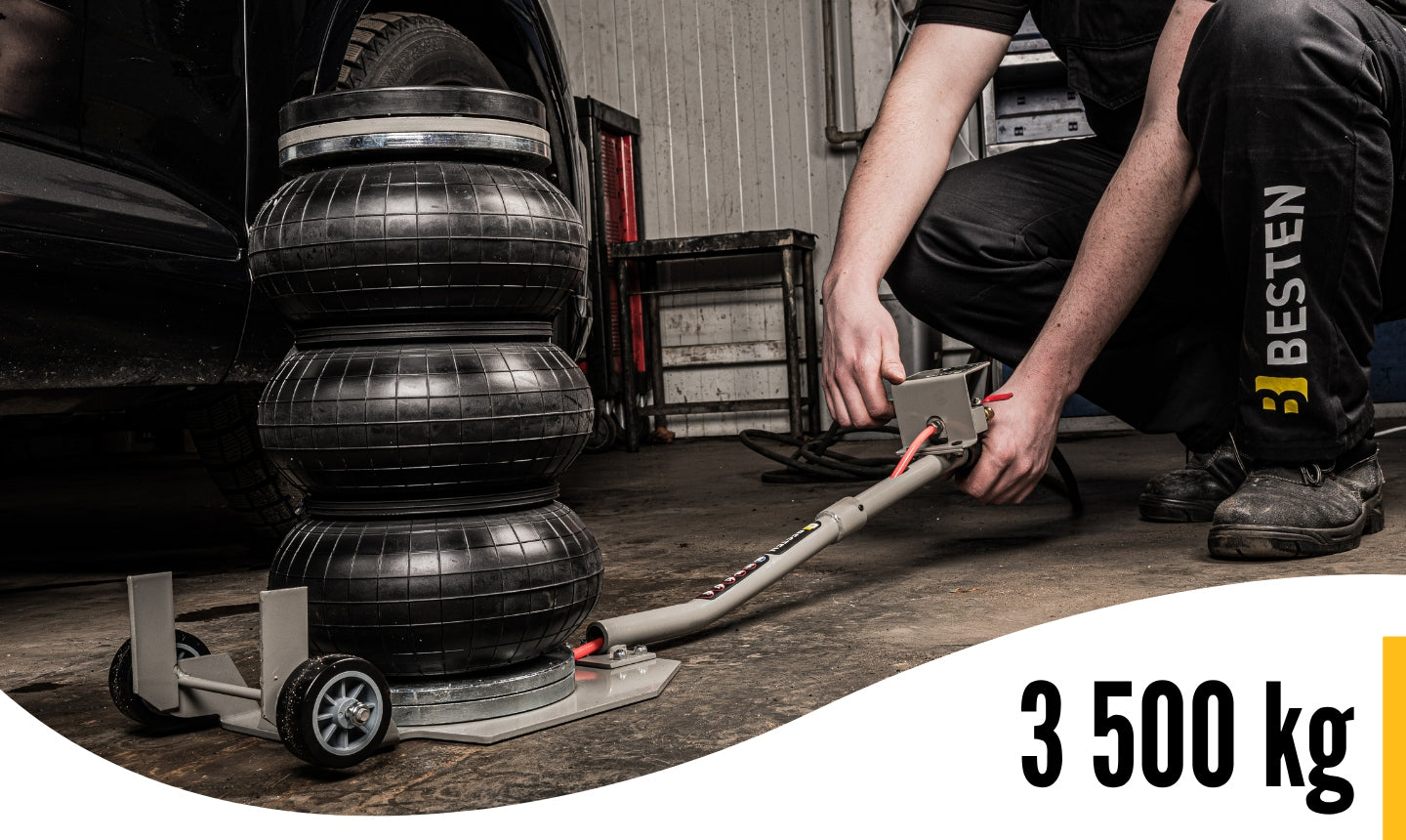 BESTEN 3,5T pneumatic lift with 135-425 mm cushion Manufacturer code BE0002527