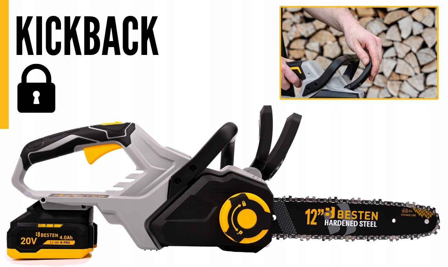 BESTEN Chainsaw Cordless Branch Brushless Saw 4,0Ah Power supply rechargeable battery