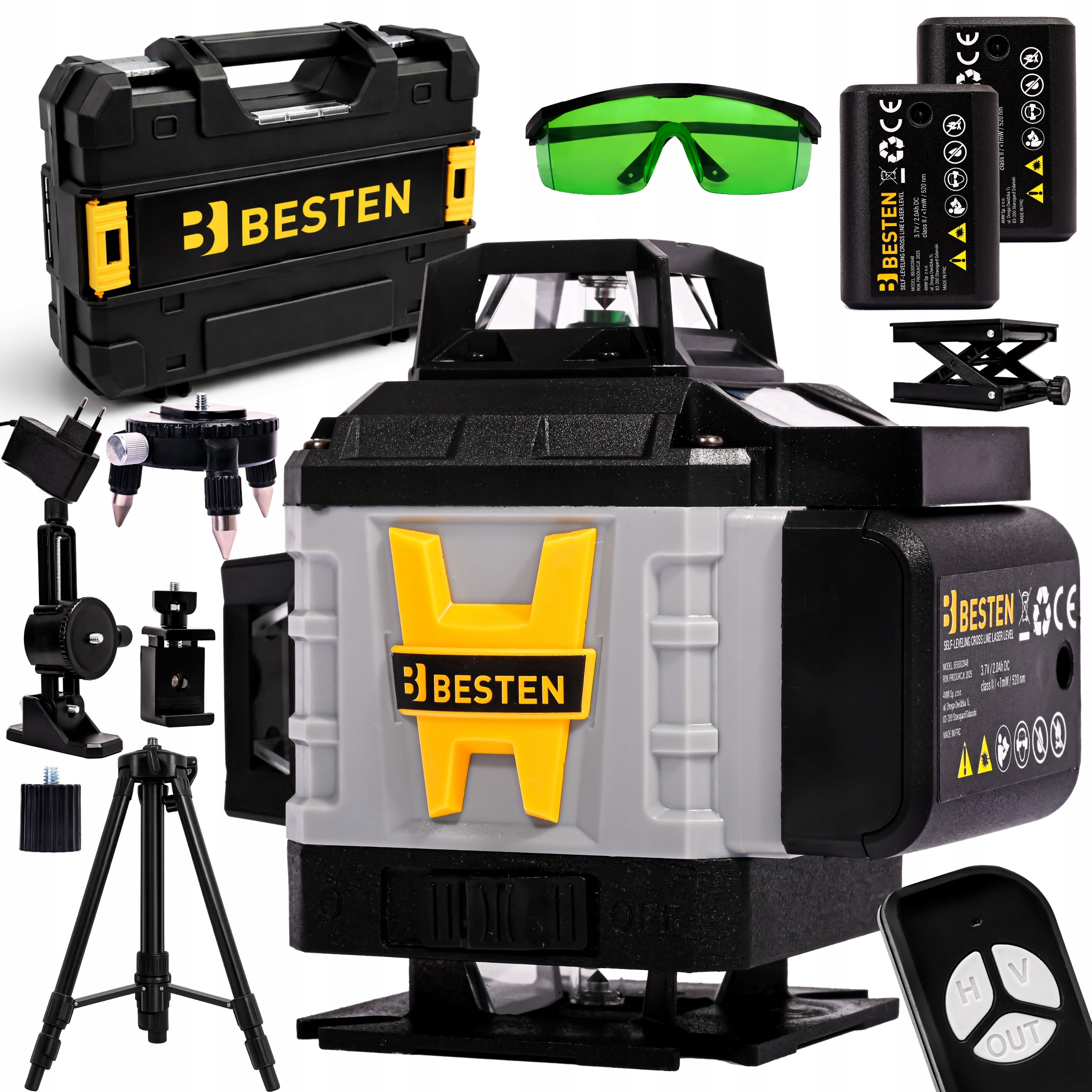 BESTEN Laser Level 4D Level 16 Cross Line 360 Laser Set