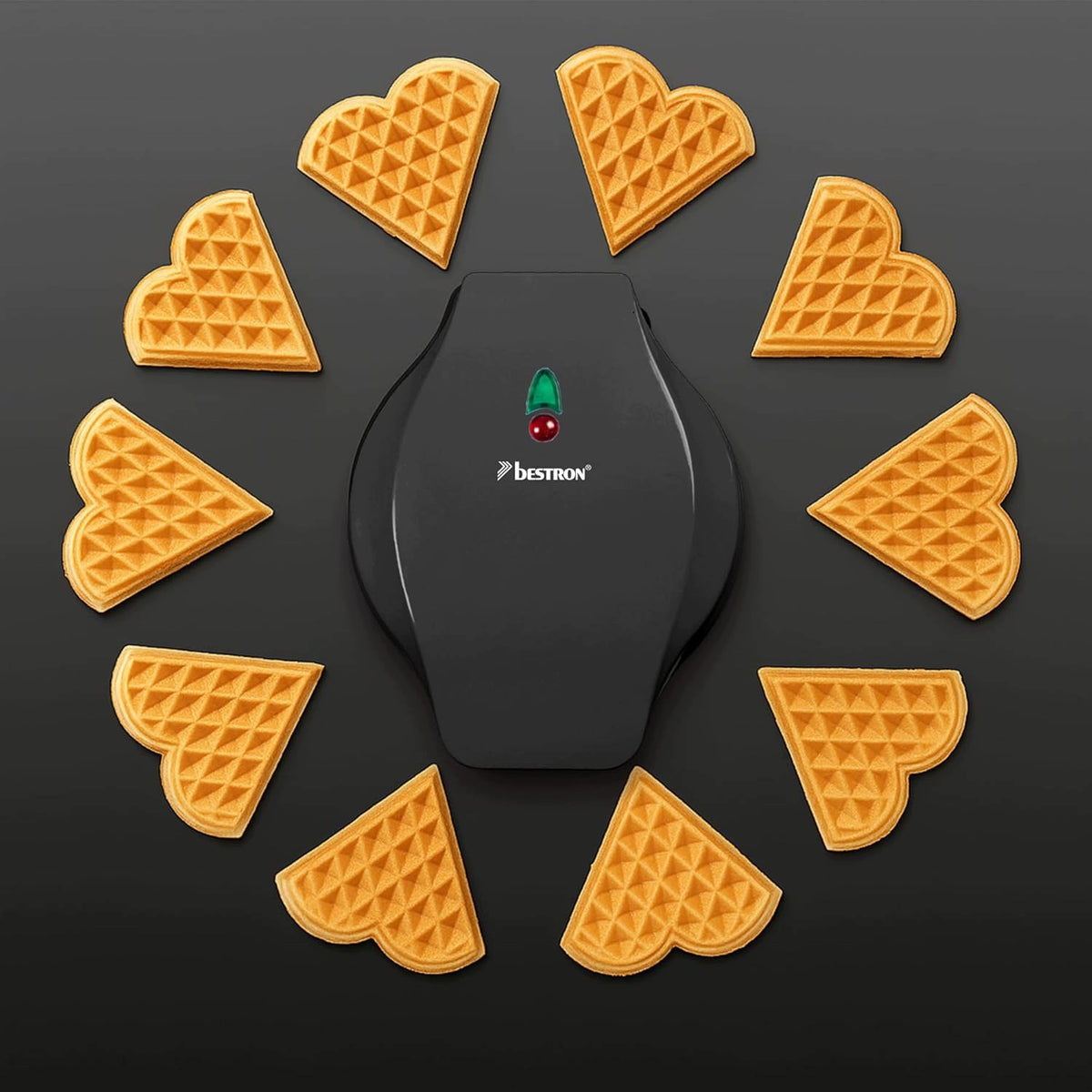BESTRON HEART SHAPED WAFFLE MAKER 700W MATTE BLACK Brand no brand
