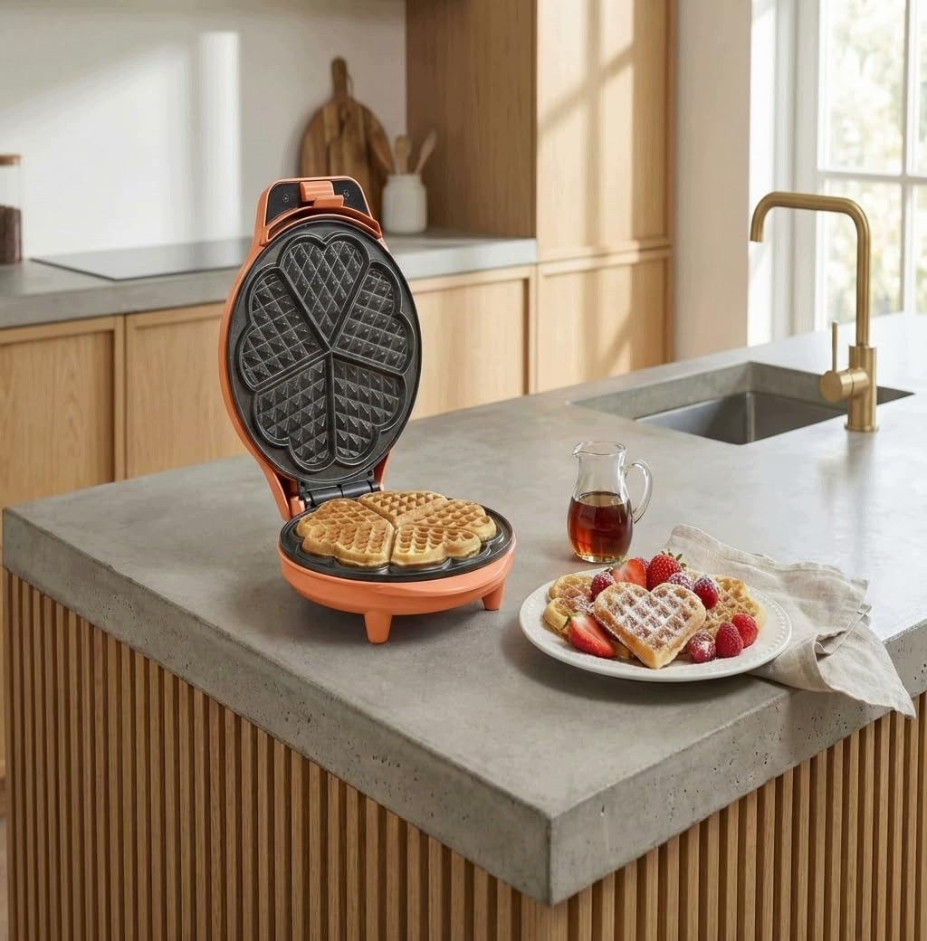 BESTRON HEART WAFFLE IRON 700W ORANGE NONSTICK COATING Brand no brand