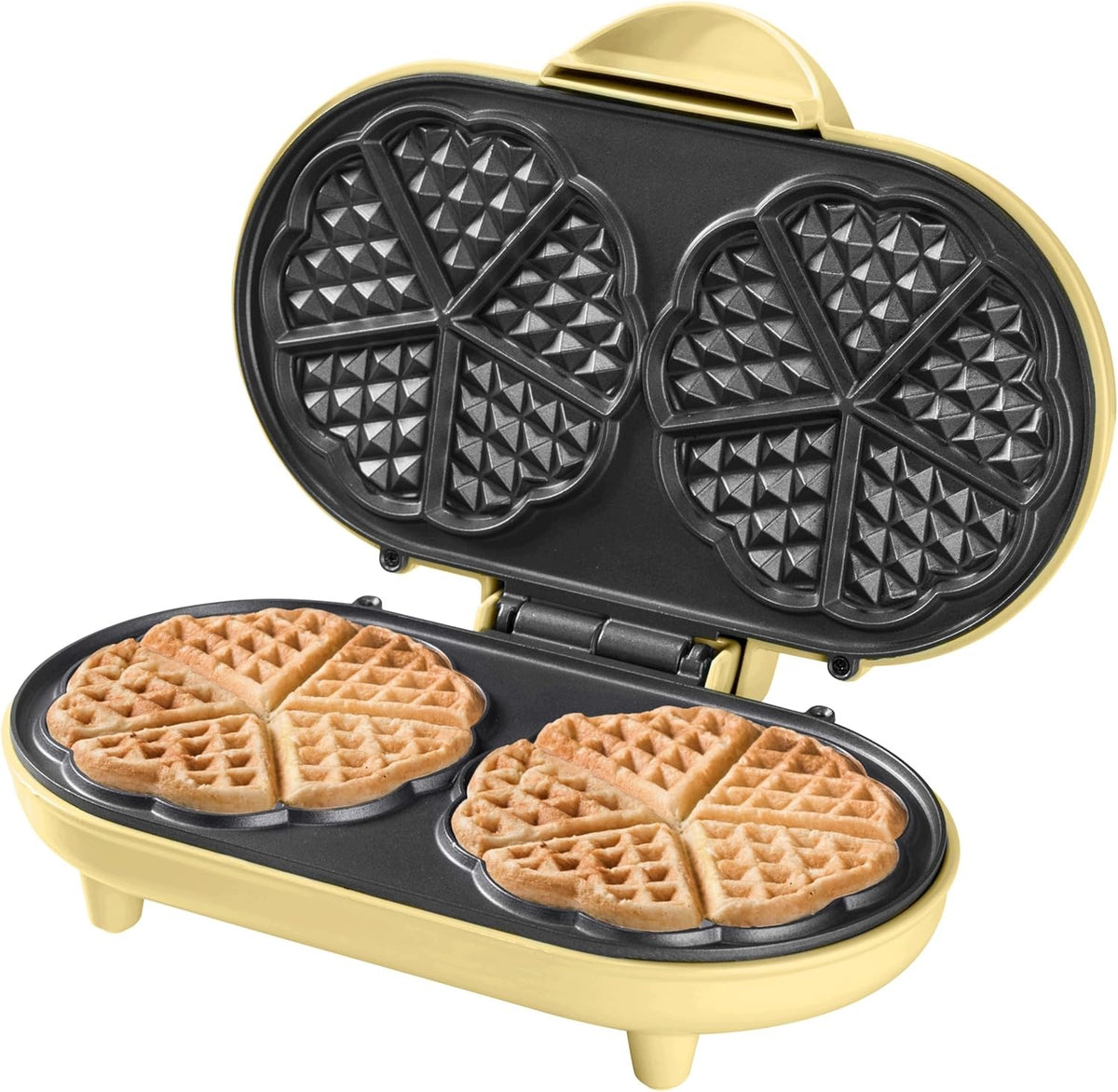 BESTRON HEART WAFFLE MAKER 1000W YELLOW DOUBLE NON-STICK