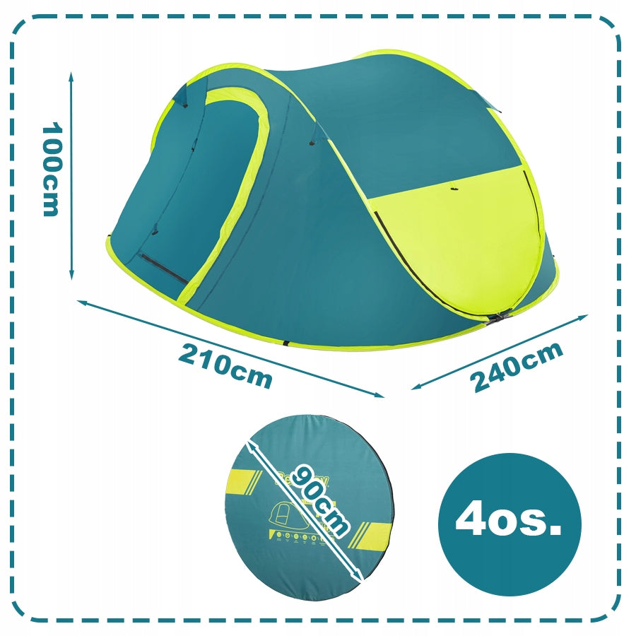 BESTWAY 4-Person Tourist Tent Self-Assembly Automatic 68087 Brand Bestway