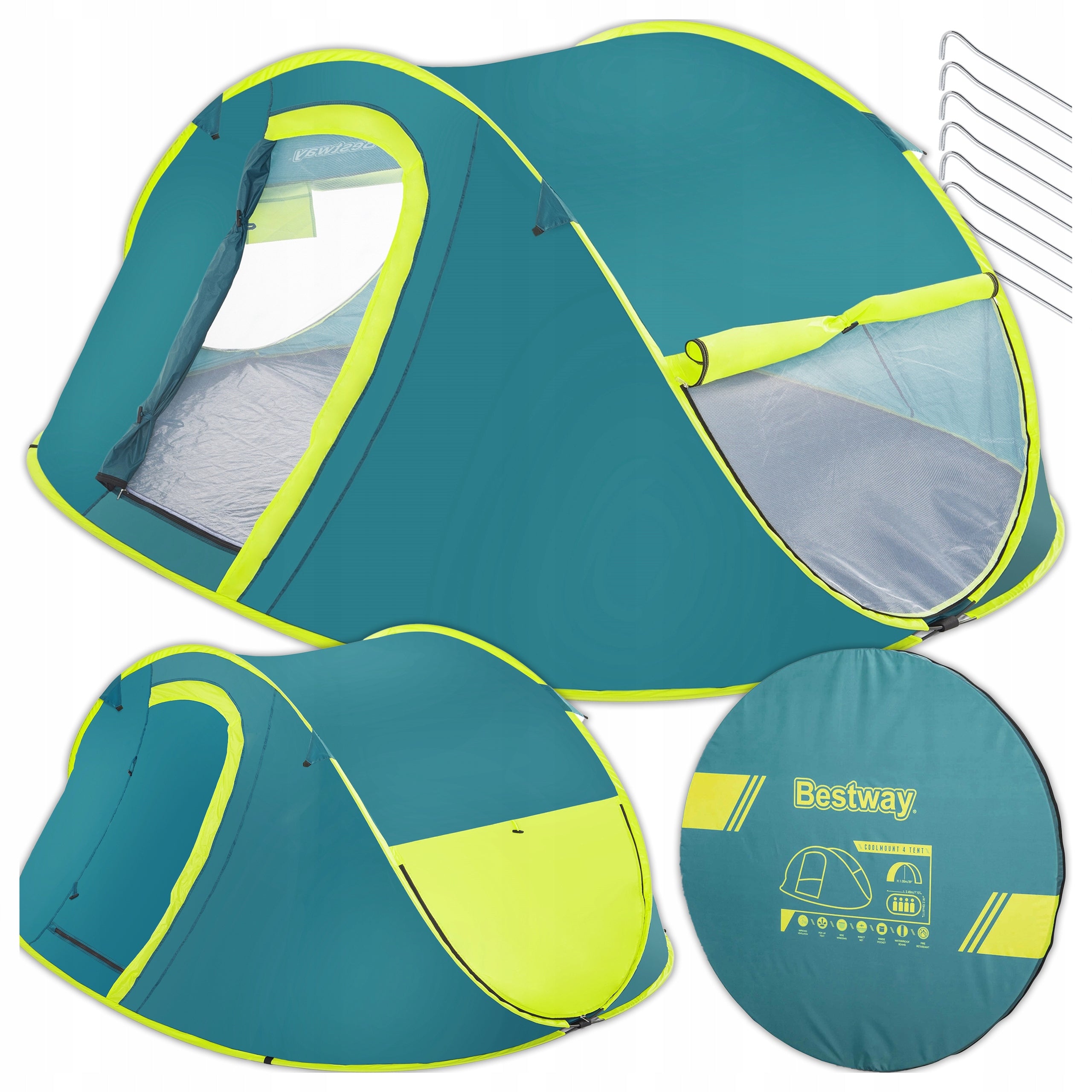 BESTWAY 4-Person Tourist Tent Self-Assembly Automatic 68087 Model 68087