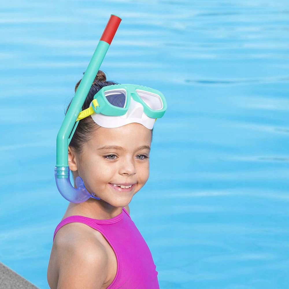 BESTWAY DIVING SET MASK AND SNORKEL GLASSES AND SNORKEL TUBE Color pink