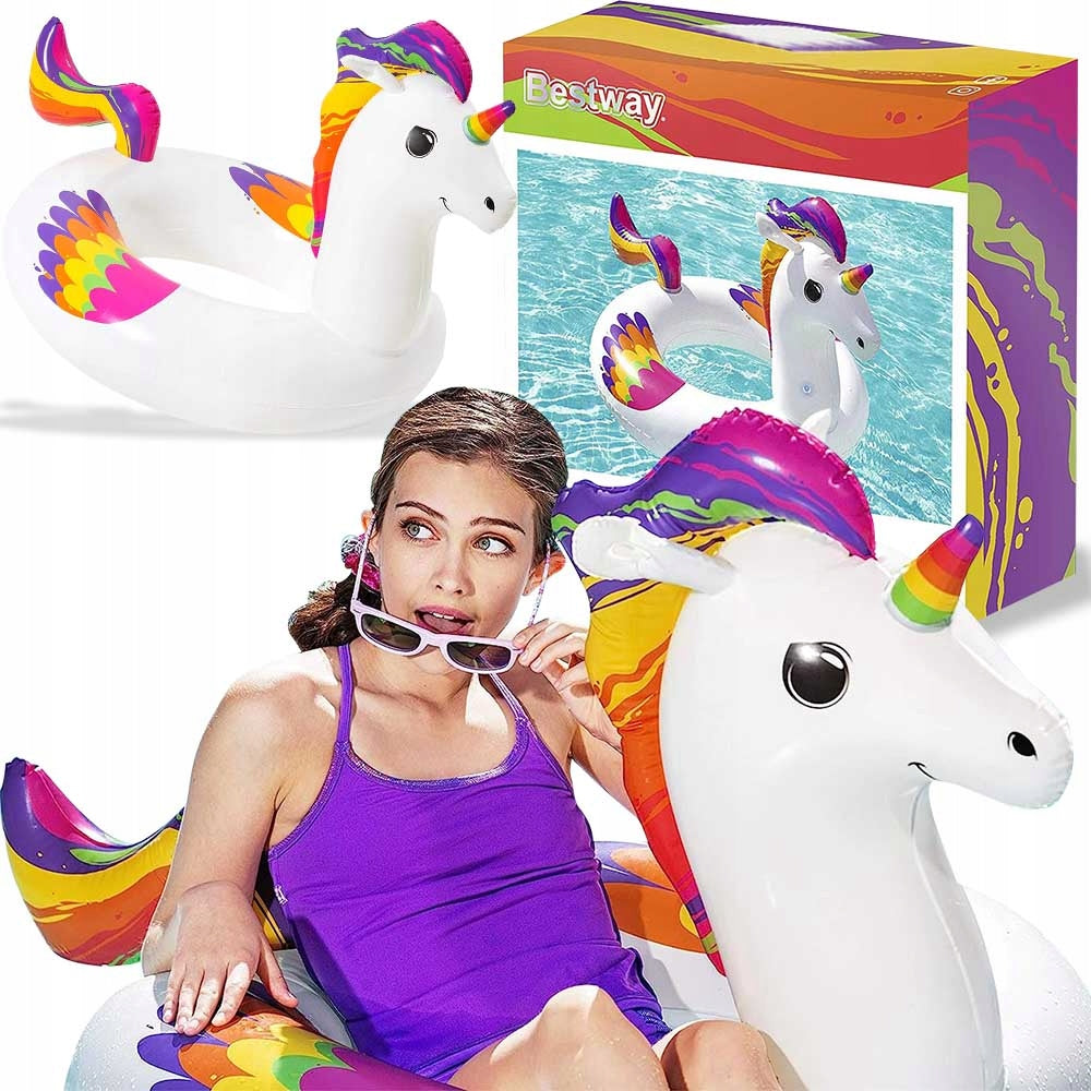 BESTWAY INFLATABLE WHEEL SWIMMING WHEEL UNICORN FOR BEACH POOL VACATION