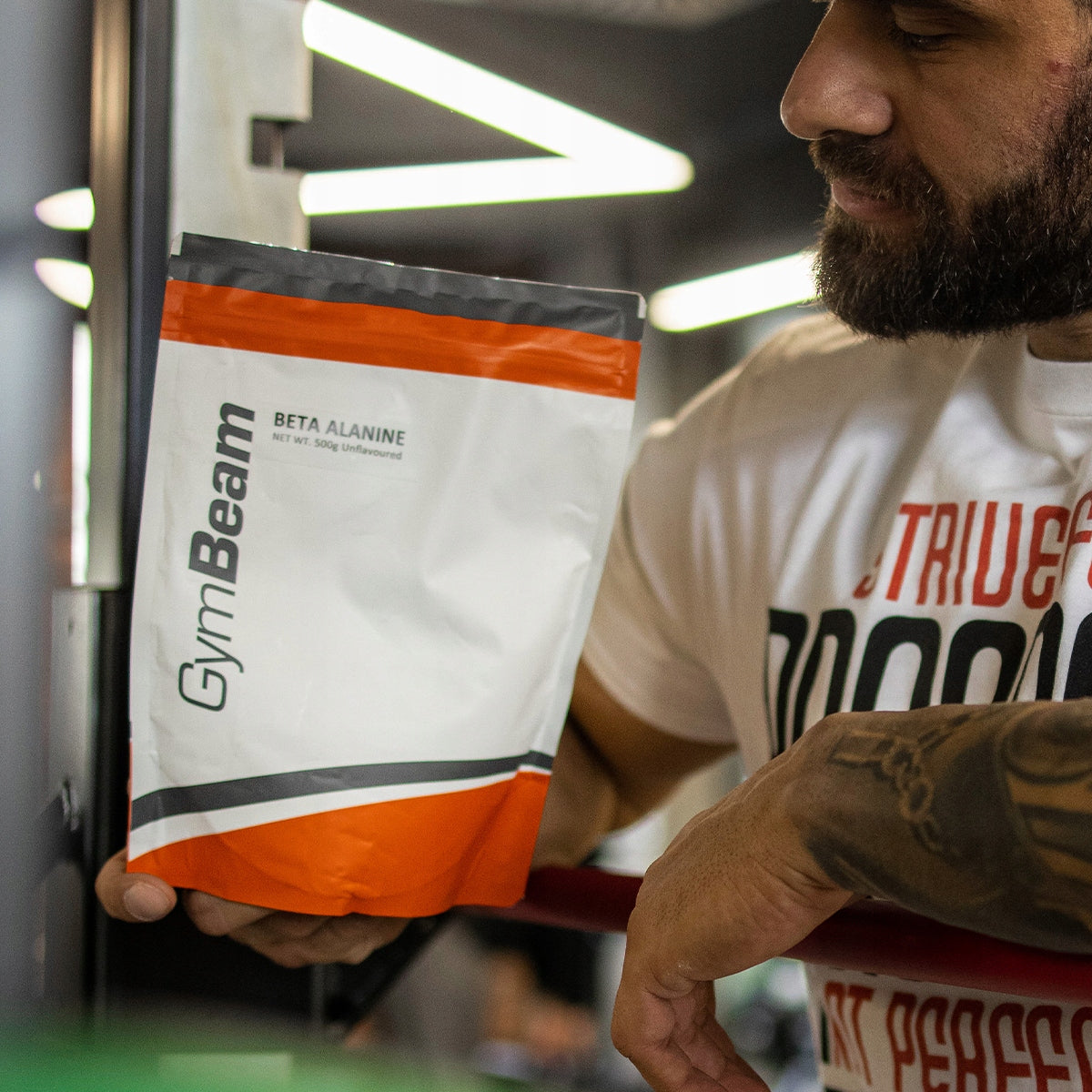BETA ALANINE 500g 100% PURE 131 Servings Durability Pump GymBeam lima Packaging status original