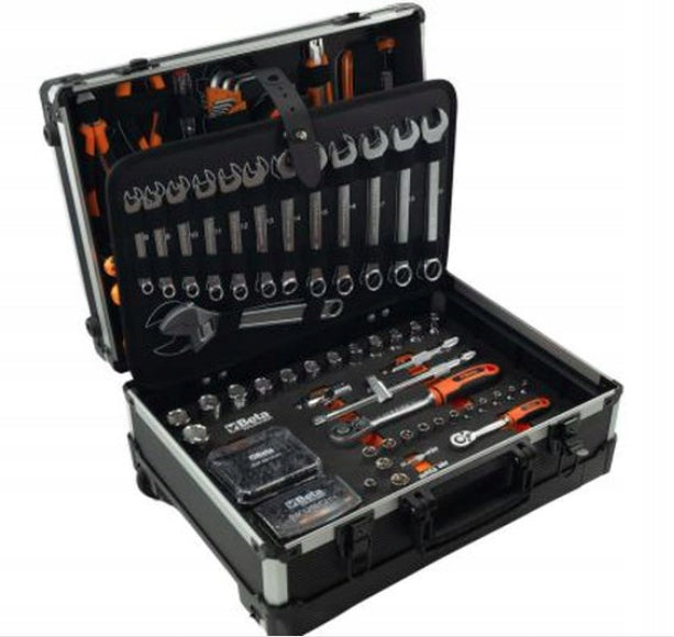BETA SUITCASE WITH TOOLS ON WHEELS EQUIPMENT 163 PCS. KEYS 1/4 1/2 Manufacturer code BW2056T/E