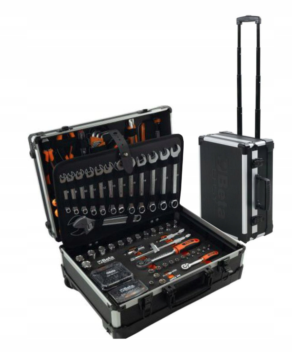 BETA SUITCASE WITH TOOLS ON WHEELS EQUIPMENT 163 PCS. KEYS 1/4 1/2