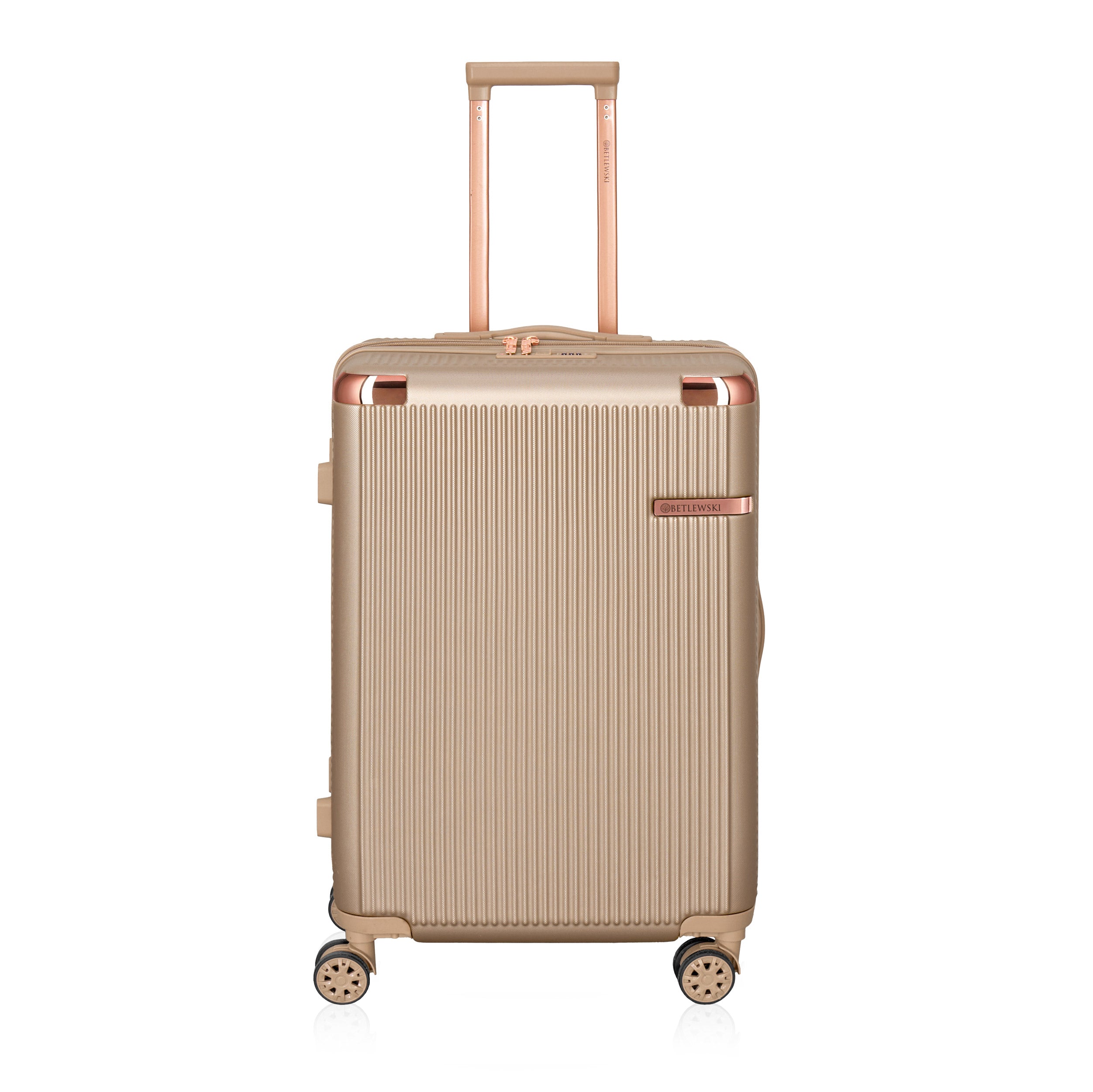 BETLEWSKI Travel Suitcase medium roomy for holidays on wheels stylish Manufacturer code BWA-029 M CHAMPAGNE