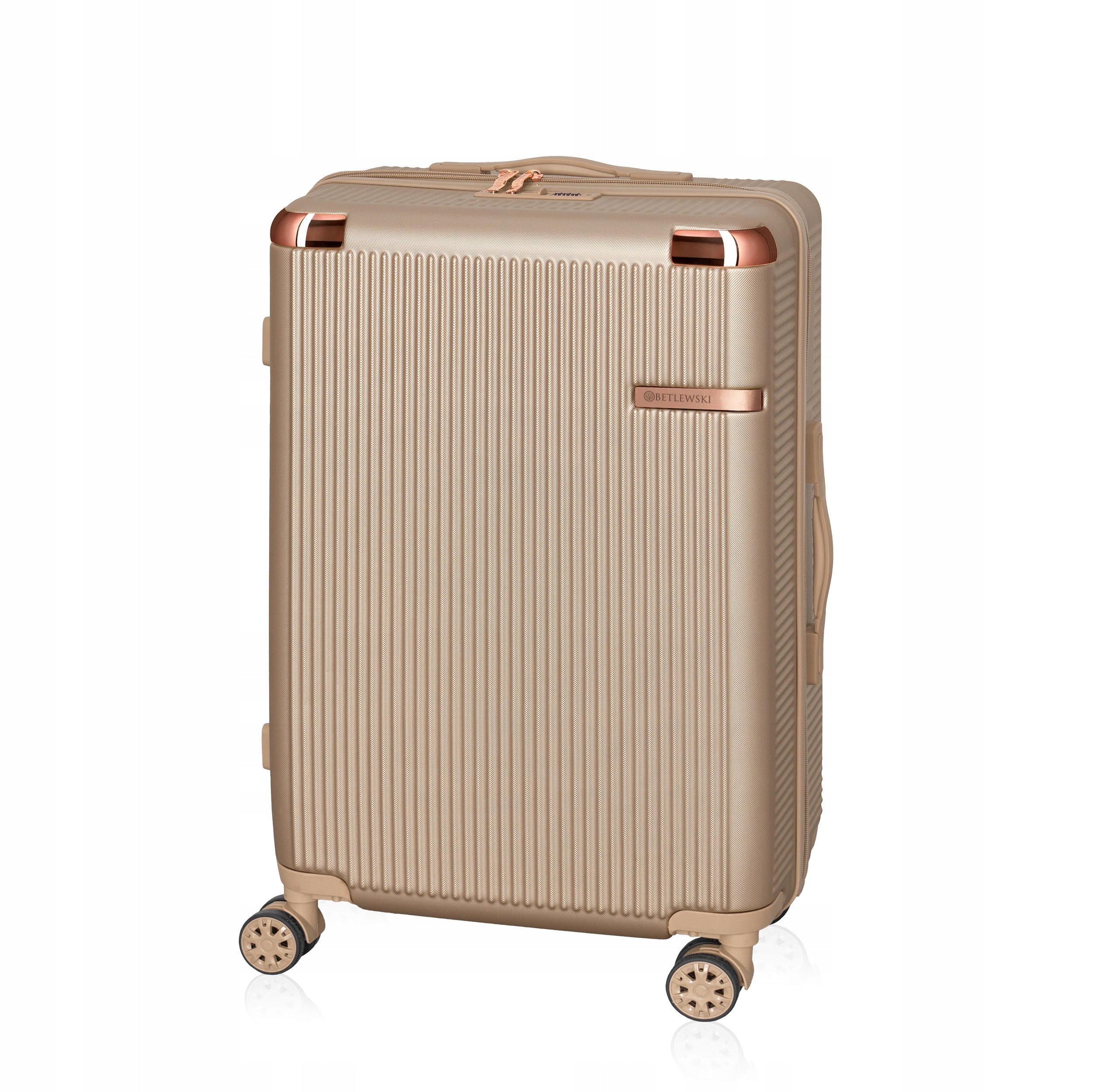 BETLEWSKI Travel Suitcase medium roomy for holidays on wheels stylish