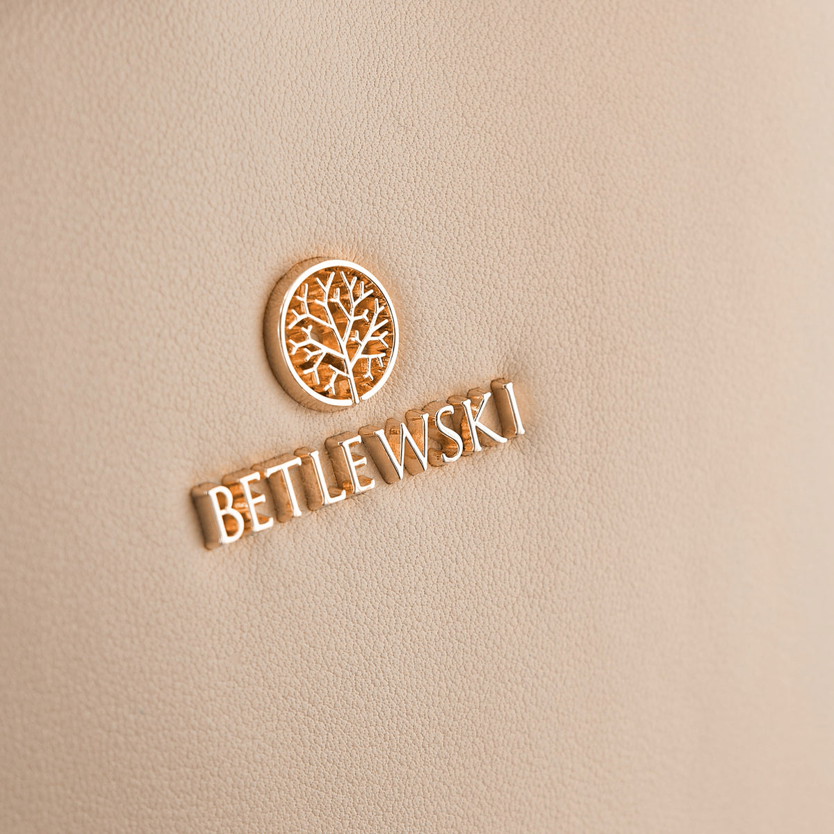 BETLEWSKI Women's backpack small elegant eco-leather comfortable beige adjustment Brand Betlewski