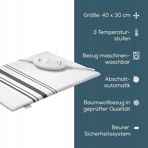 BEURER HK 25 Electric Pillow 3 Temperature Levels Auto Shutdown