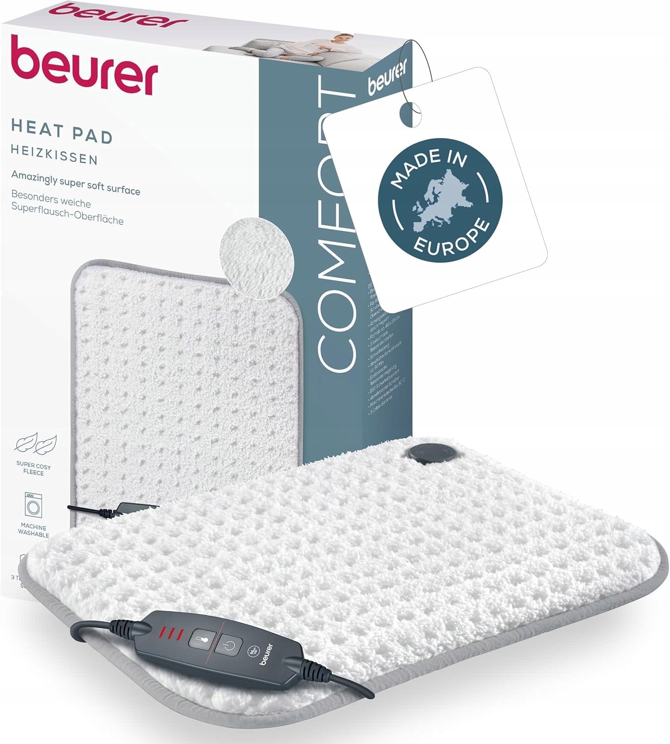 BEURER HK 42 Super Soft Electric Back Cushion Neck Arms Abdominal