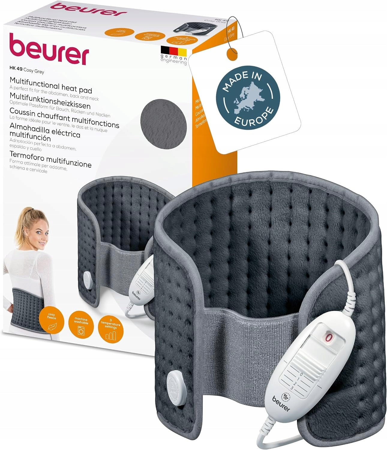 BEURER HK 49 HEATING PAD FOR BELLY BACK ELASTIC VELCRO 100W