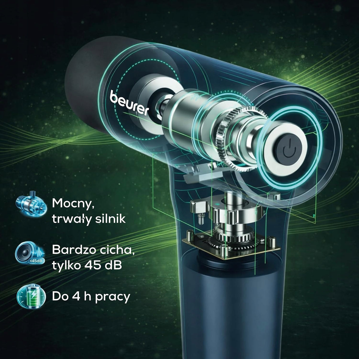 BEURER POWERRELOAD MASSAGE GUN 5 ATTACHMENTS 46 DB WIRELESS Medical device type medical device or in-vitro diagnostic medical device