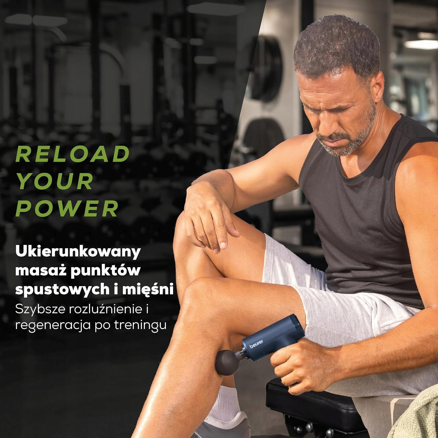 BEURER POWERRELOAD MASSAGE GUN 5 ATTACHMENTS 46 DB WIRELESS Medical device yes