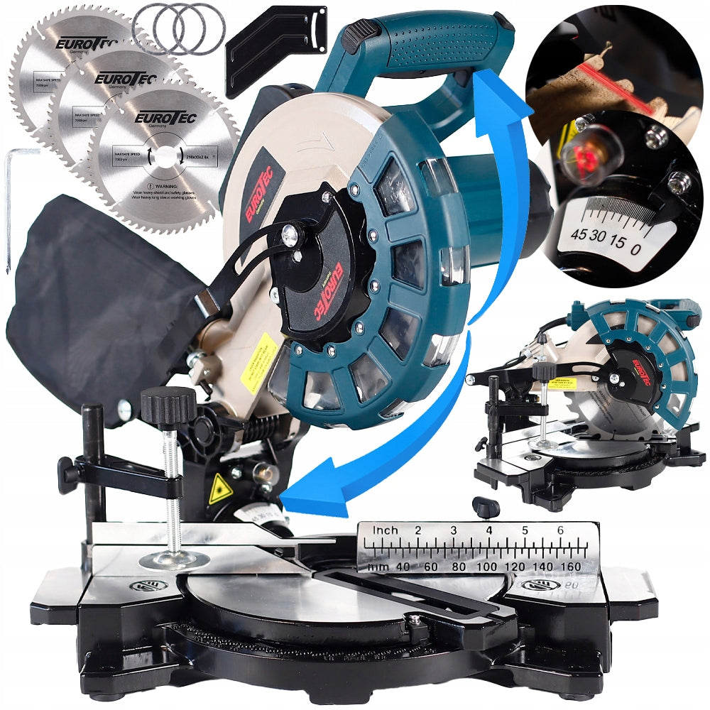 BEVEL SAW SLASH 210MM ANGULAR +LASER SAW BLADE SET