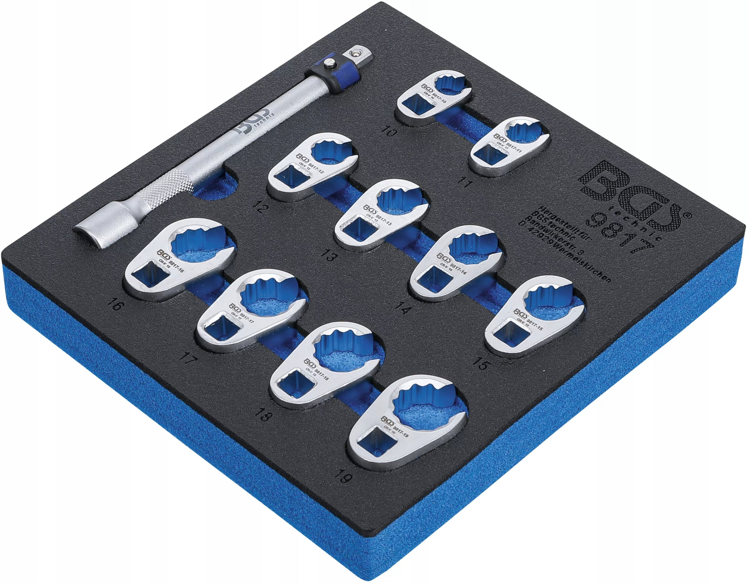 BGS CLAW WRENCH SET 10 MM (3/8") 10 TO 19 MM 11 EL.