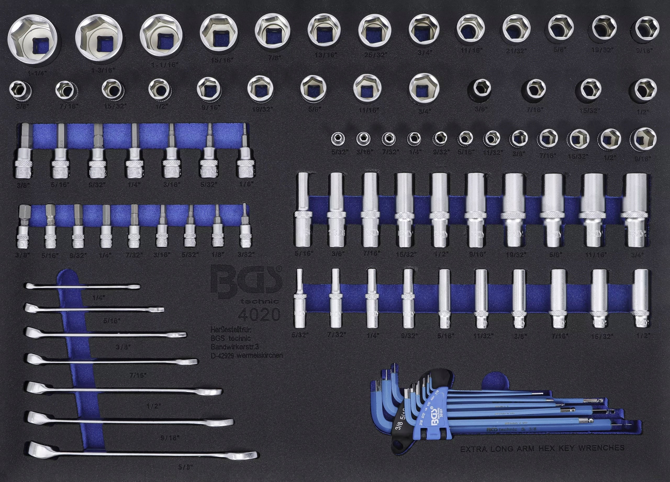 BGS Socket wrenches flat-eye wrenches | inch | 90 pcs. Manufacturer code 4020