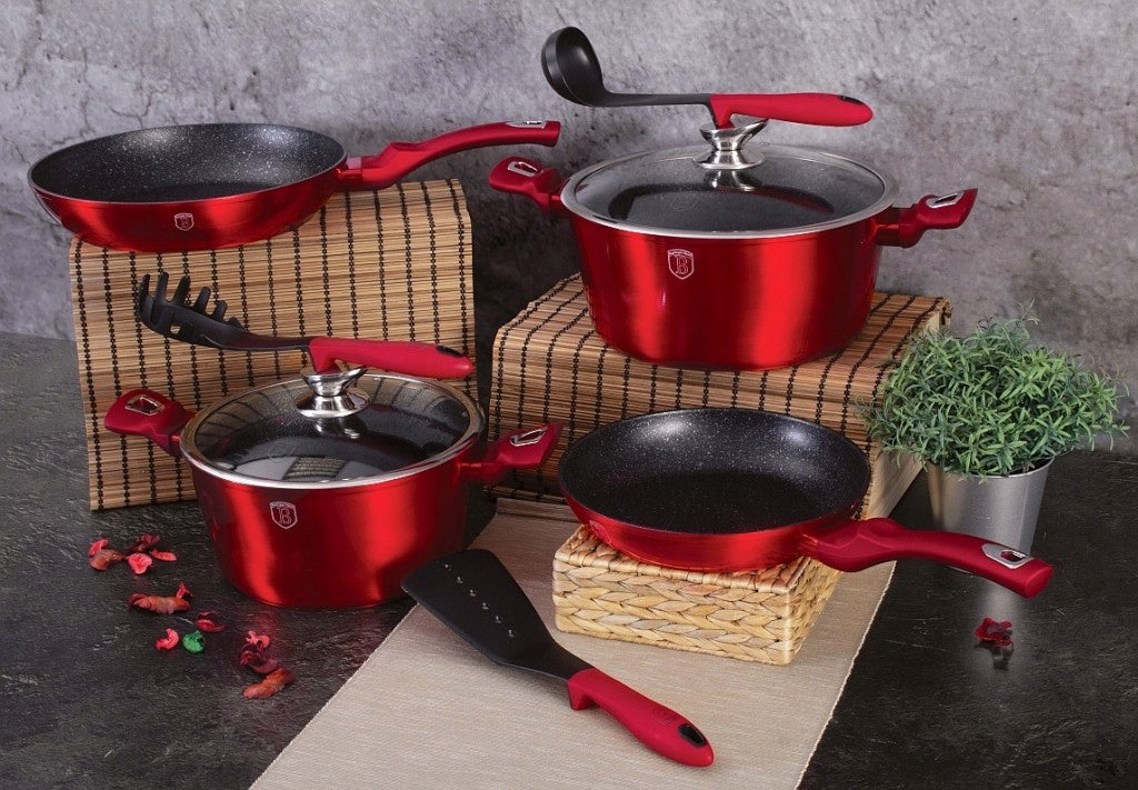 BH-1222N - Set of pots 10 el. Berlinger Haus Burgundy Line Line Metallic Line Burgundy Edition