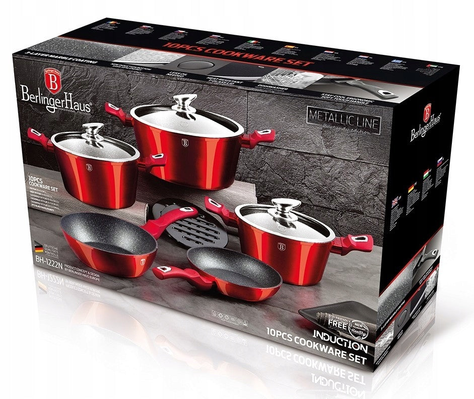 BH-1222N - Set of pots 10 el. Berlinger Haus Burgundy Line Manufacturer code BH-1222N
