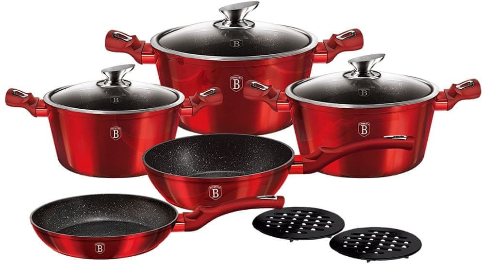 BH-1222N - Set of pots 10 el. Berlinger Haus Burgundy Line
