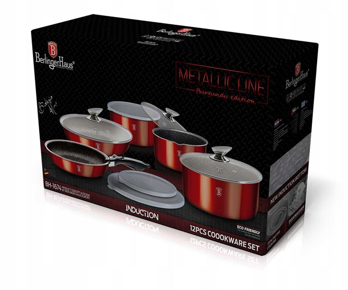BH-1674 - Set of granite pots 12 el. Berlinger Haus Burgundy Line Manufacturer code BH-1674