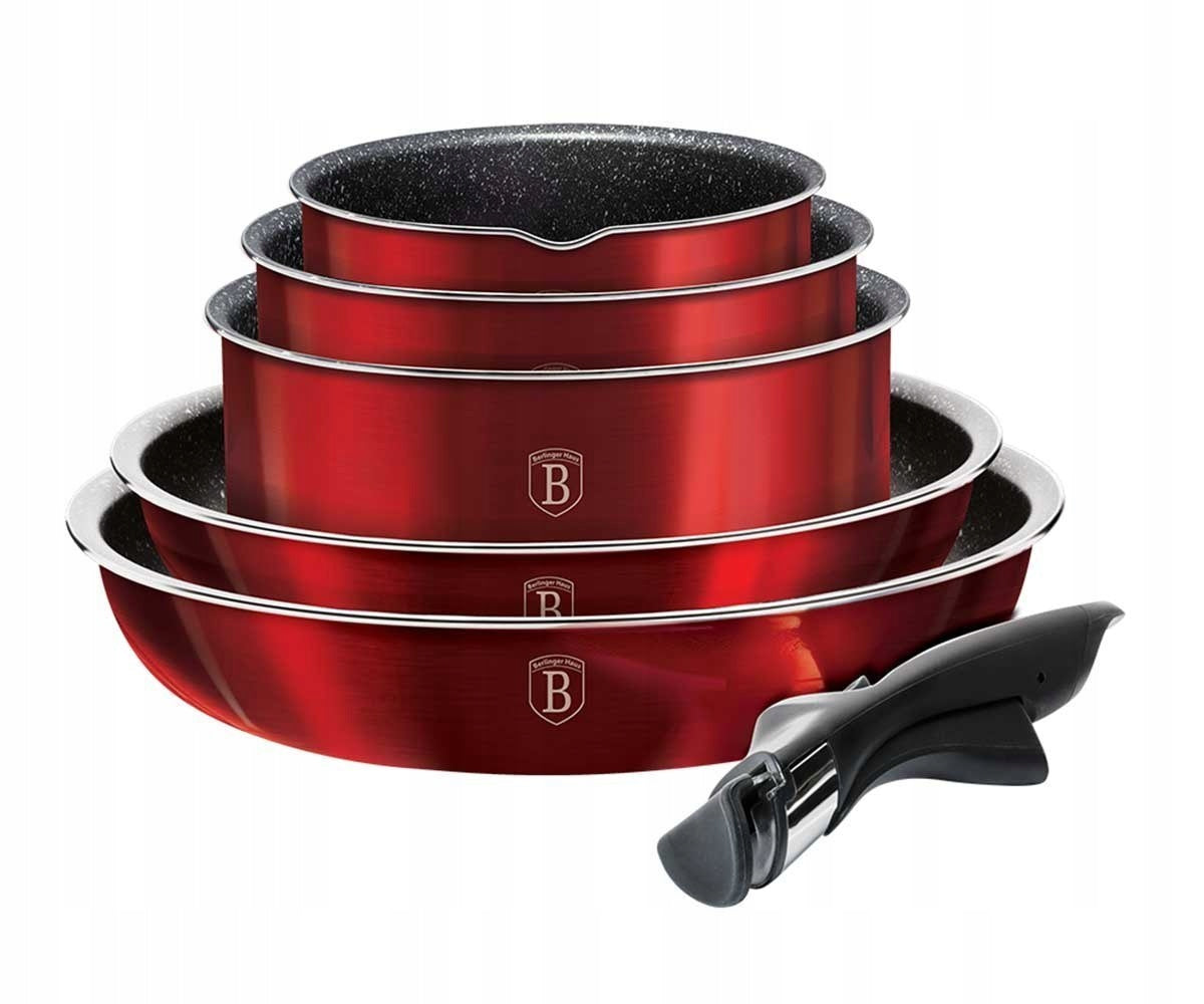 BH-1674 - Set of granite pots 12 el. Berlinger Haus Burgundy Line