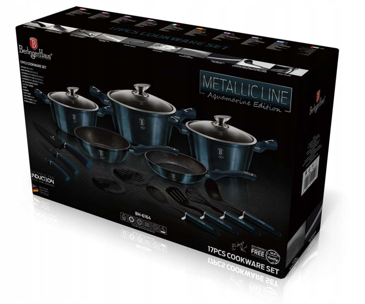 BH-6164 - Set of pots 17 el. Berlinger Haus Aquamarine Line Packaging status original