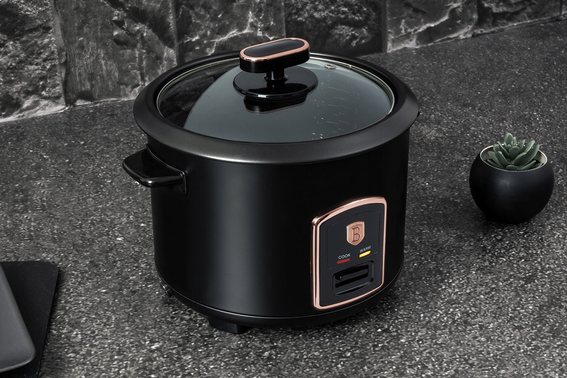BH-9554 - Electric Rice Cooker BerlingerHaus Black Rose Gold Collection Manufacturer code BH-9554