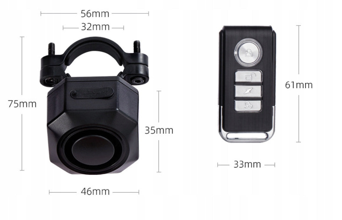 BICYCLE ALARM ANTI-THEFT REAR LAMP BICYCLE BELL REMOTE CONTROL Alarm volume 110 dB