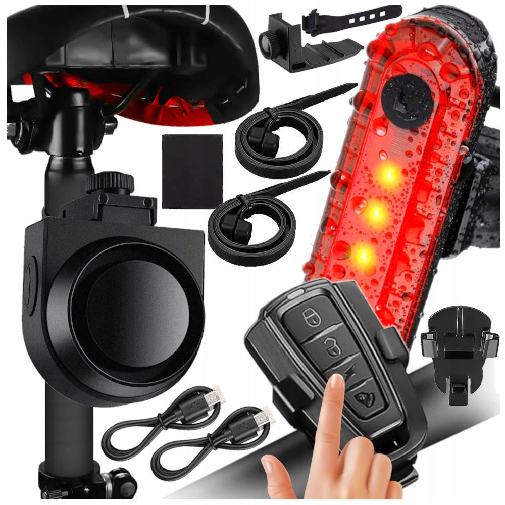 BICYCLE ALARM ANTI-THEFT Remote Control LED BICYCLE LIGHT WATERPROOF Brand Stator