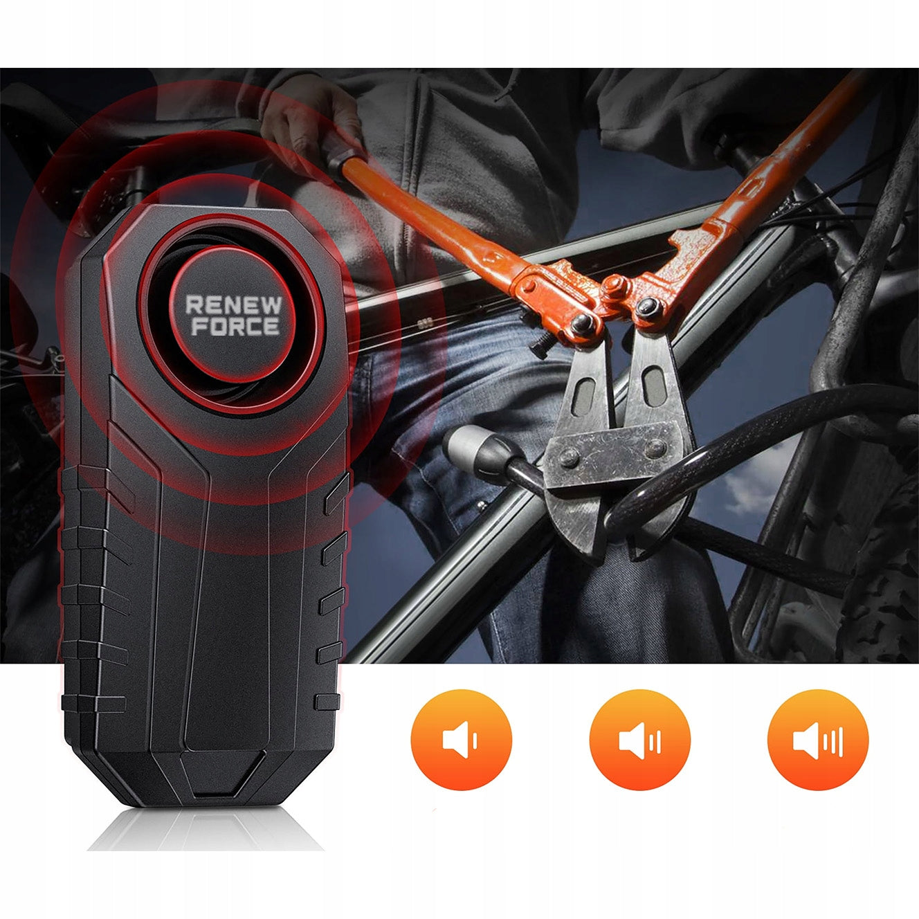 BICYCLE ALARM Anti-Theft LOUD Lock With Remote Control Wireless 50M Alarm volume 113 dB