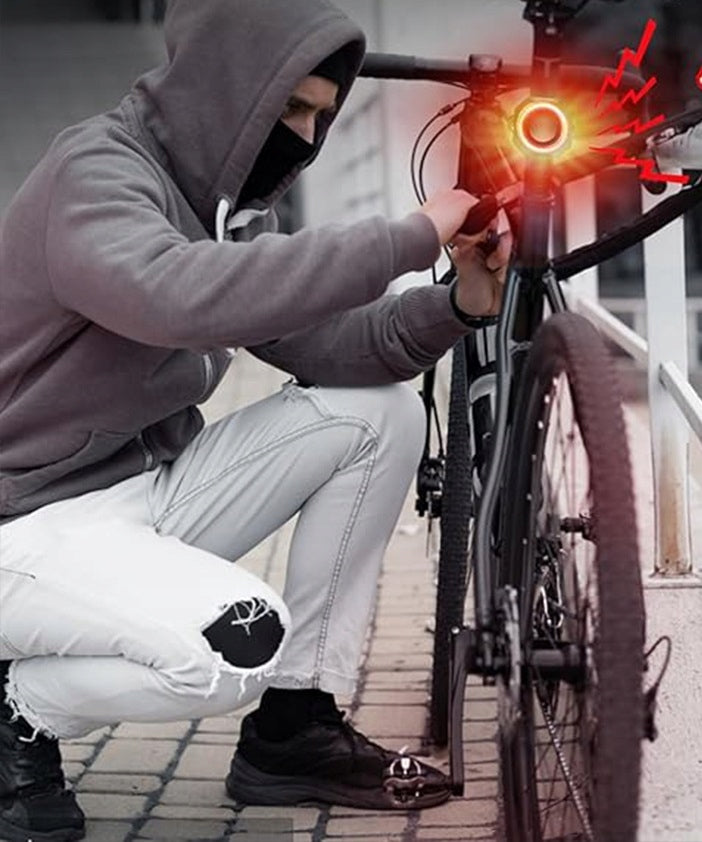BICYCLE ALARM WIRELESS BELL 110dB + REMOTE CONTROL LED LIGHT REAR Brand Gotel