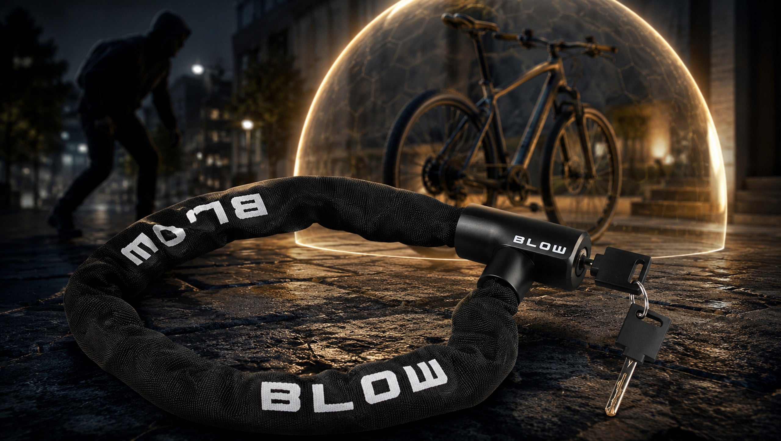 BICYCLE ANTI-THEFT CLASP 90cm 2 KEYS SECURITY LOCK Packaging status original