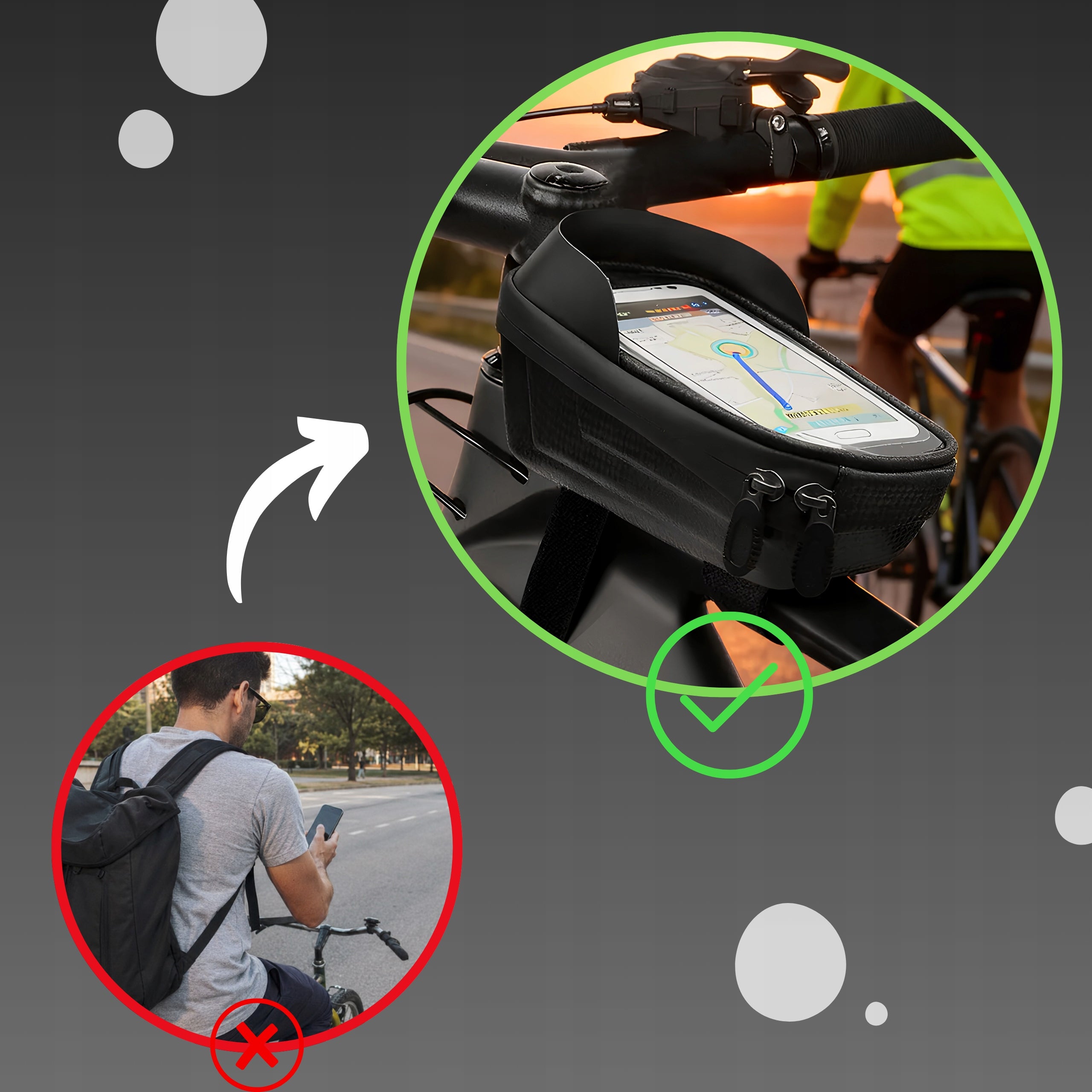 BICYCLE BAG FOR FRAME PHONE POUCH WATERPROOF CASE WITH VISOR FOR MAPS Brand no brand