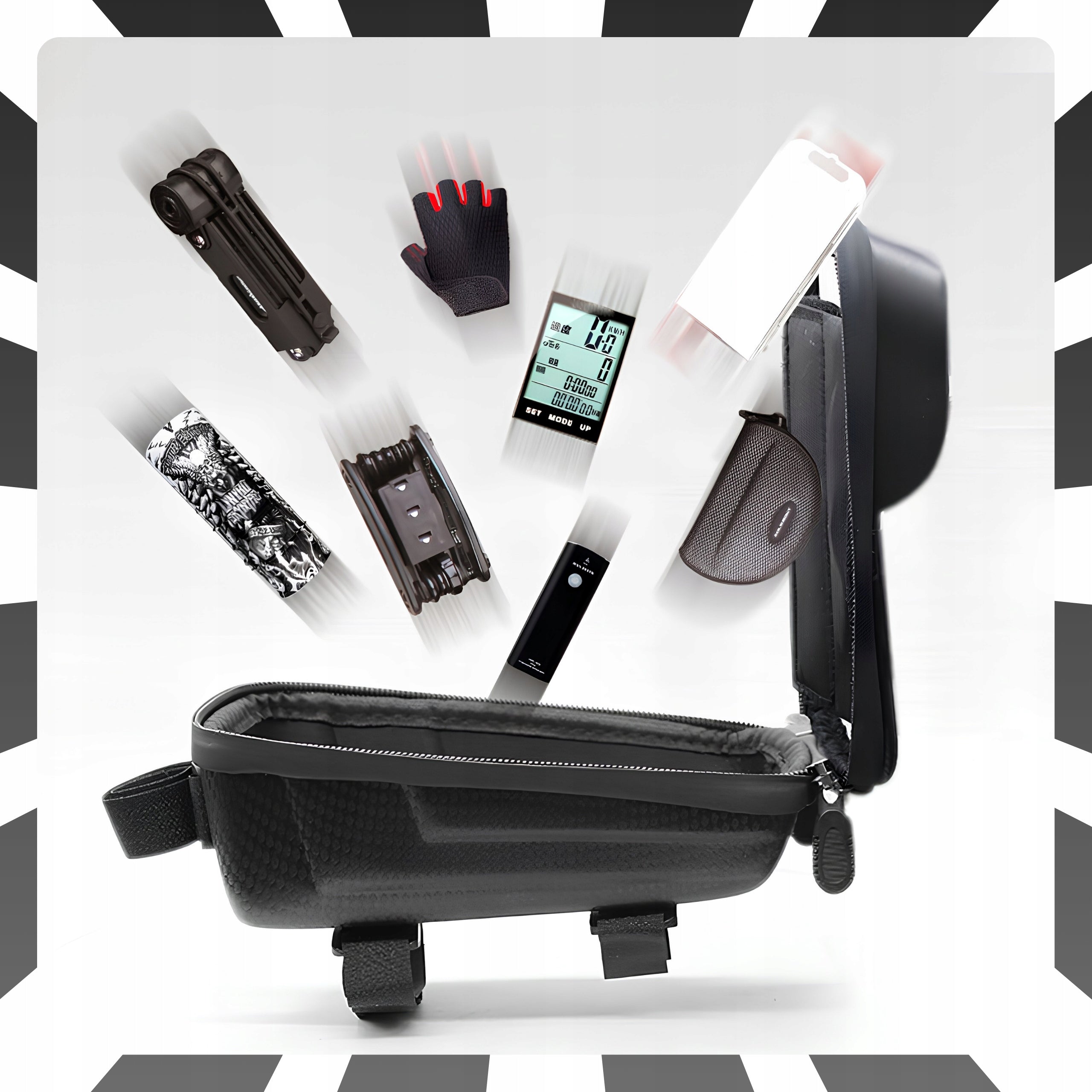 BICYCLE BAG FOR FRAME PHONE POUCH WATERPROOF CASE WITH VISOR FOR MAPS Customs tariff code 87149990