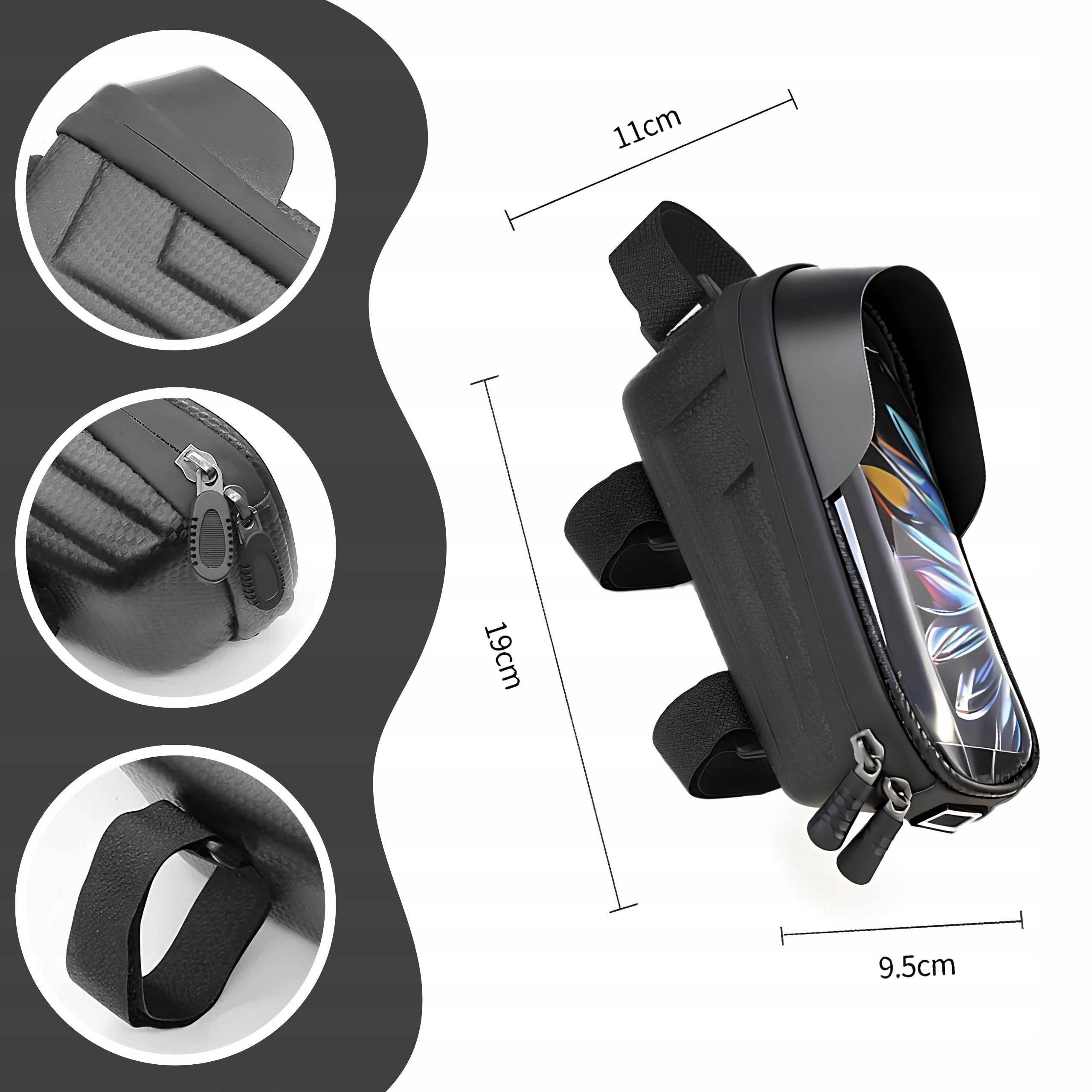 BICYCLE BAG FOR FRAME PHONE POUCH WATERPROOF CASE WITH VISOR FOR MAPS Manufacturer code TORBA ROWEROWA NA RAMĘ SAKWA NA TELEFON ETUI