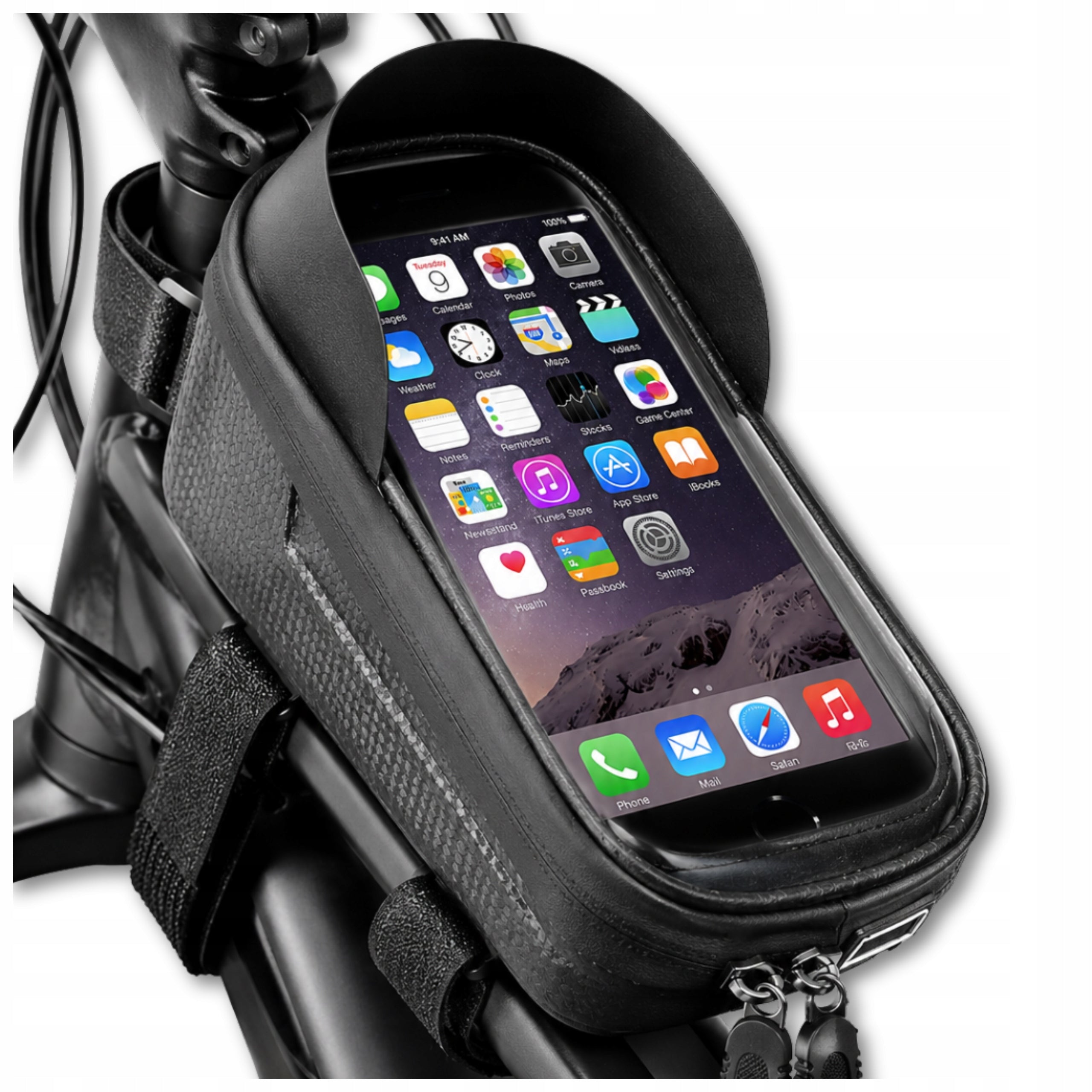 BICYCLE BAG FOR FRAME PHONE POUCH WATERPROOF CASE WITH VISOR FOR MAPS