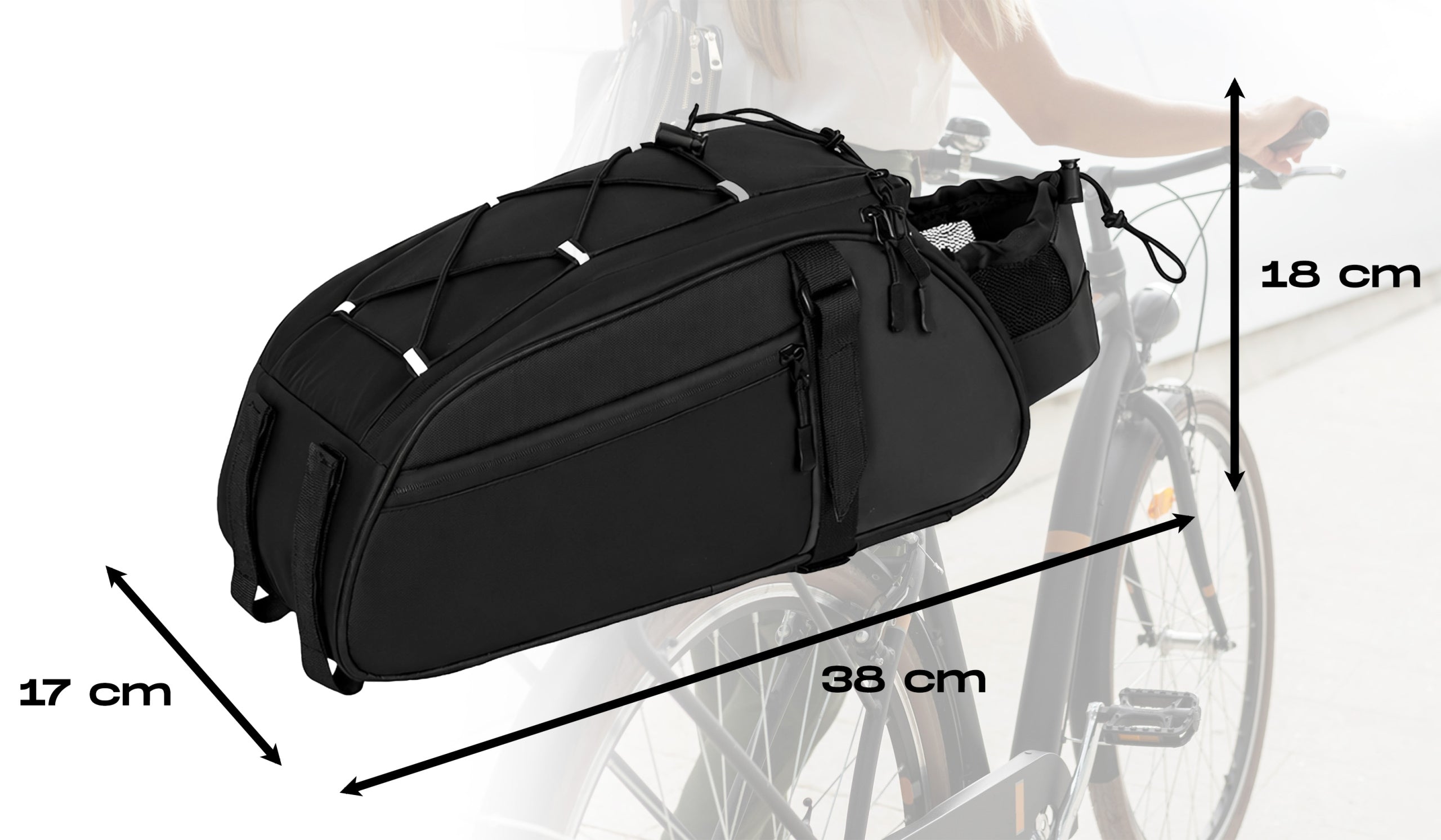 BICYCLE BAG FOR TRUNK POUCH SHOULDER STRAP 900D Oxford Cloth REFLECTORS Brand Gotel