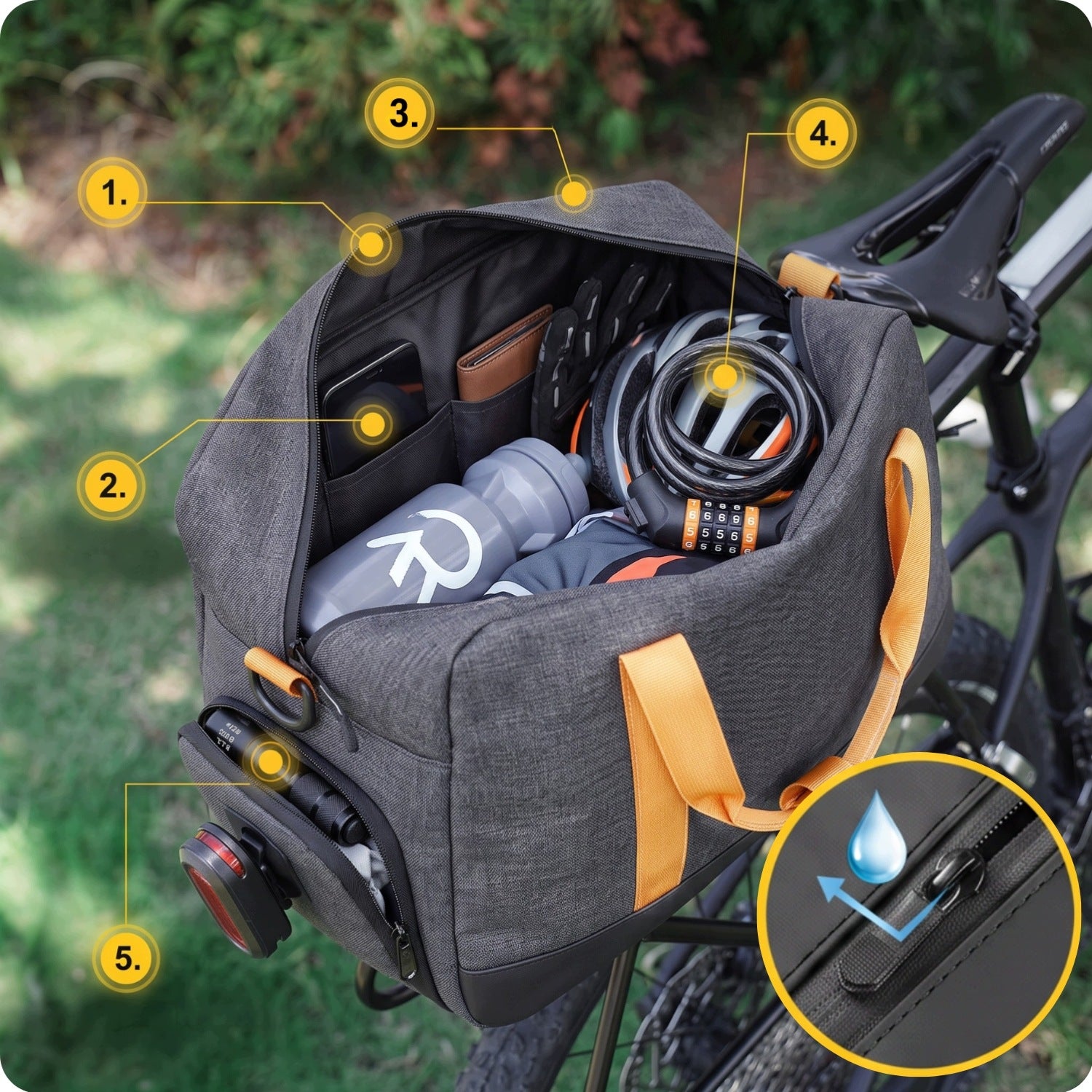 BICYCLE BAG PANNIER FOR BICYCLE RACK REAR 8,3L WATERPROOF TRUNK Packaging status original