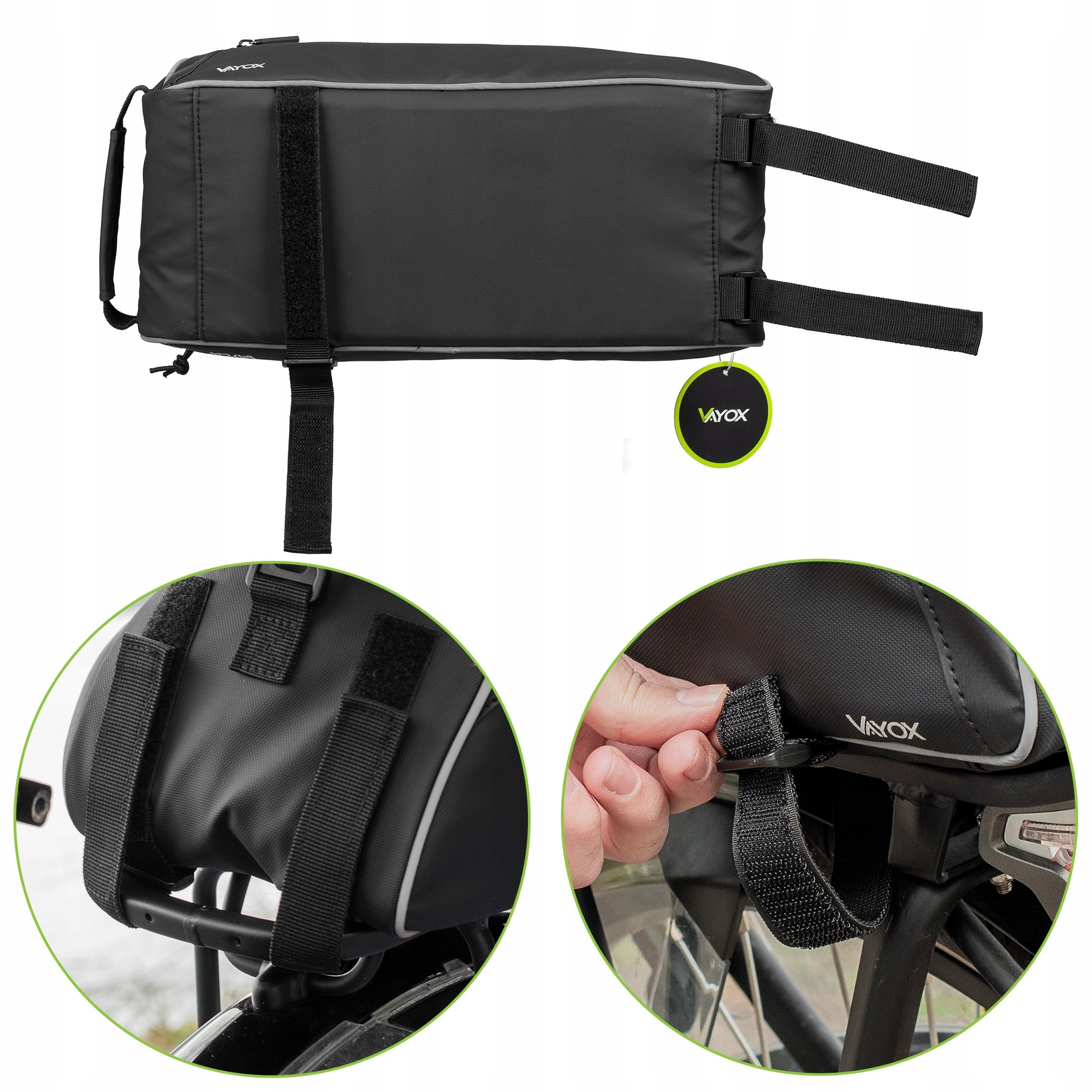 BICYCLE BAG PANNIER FOR REAR RACK LARGE WATERPROOF SHOULDER STRAP VAYOX Kind rear